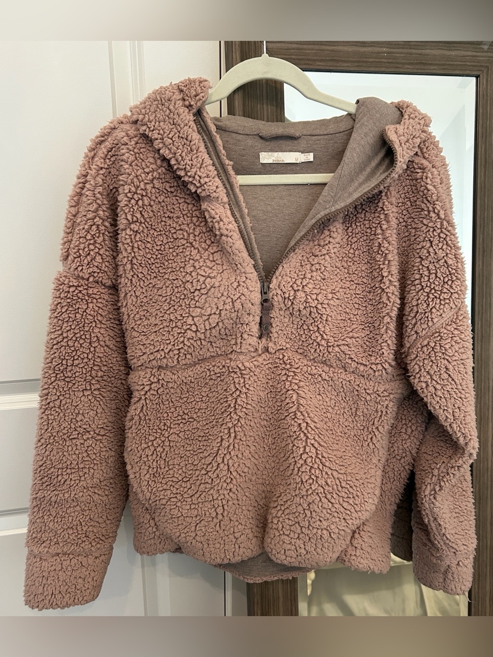 Prana Plush Half-Zip Jacket in Mauve/Dusty Rose